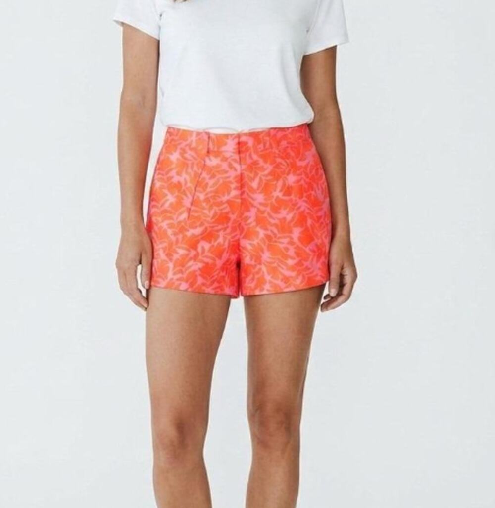 J.Crew Neon Coral Jacquard Tap Shorts Size 4